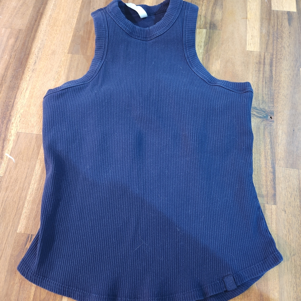 Fabletics Navy Blue Ribbed Tank Top